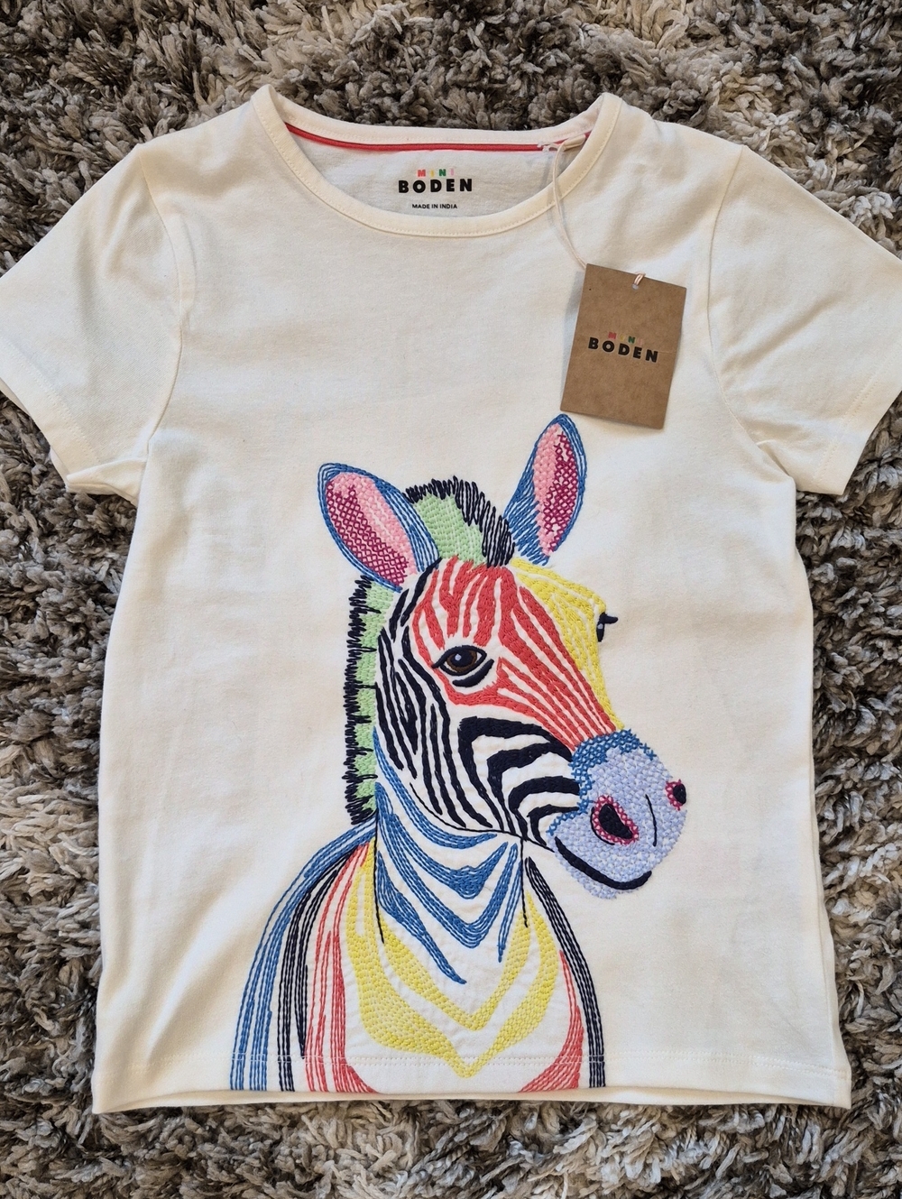 Mini Boden Superstitch Zebra Tee